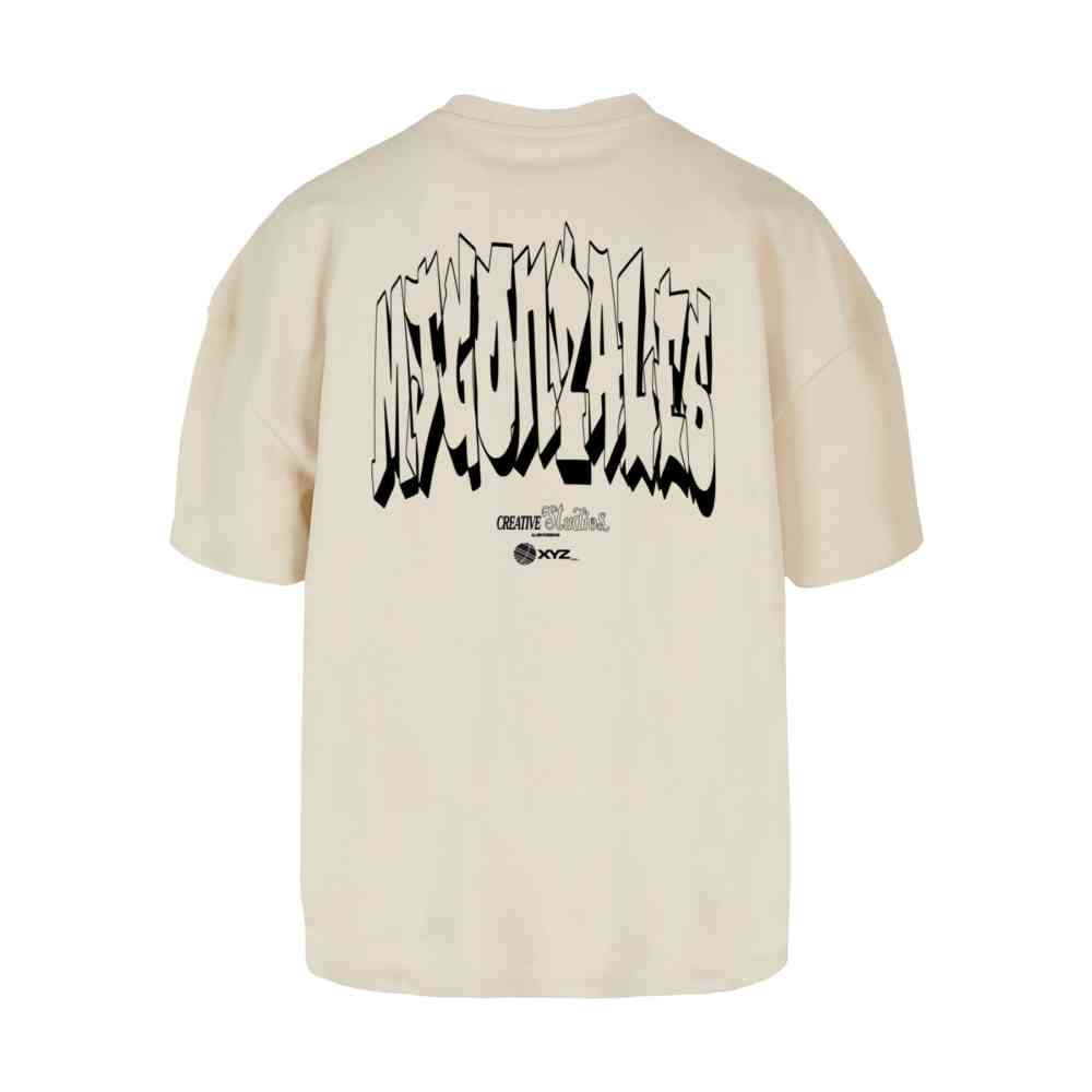 MJ GONZALES - Graffiti X Heavy Boxy Heren Tshirt - Creme